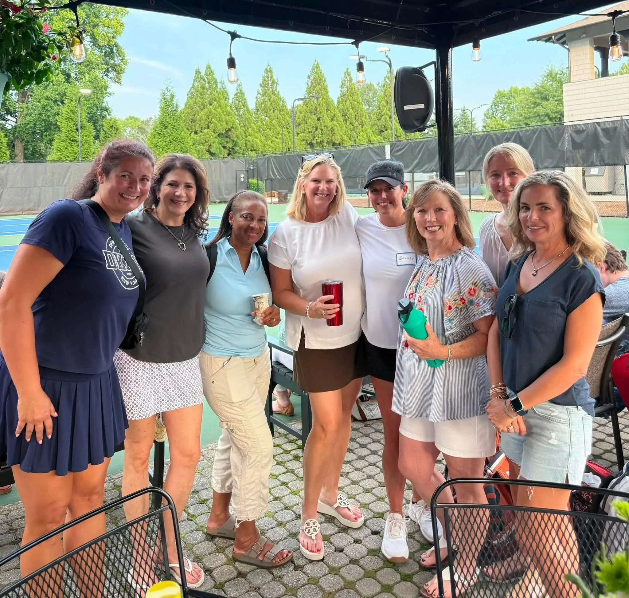 A ladies social at the pavilion beside the courts at Crooked Creek